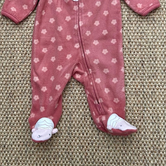 Carter's Just One You® Baby Girls' Lamb Dot Microfleece Footed Pajama Pink - Picture 3 of 3